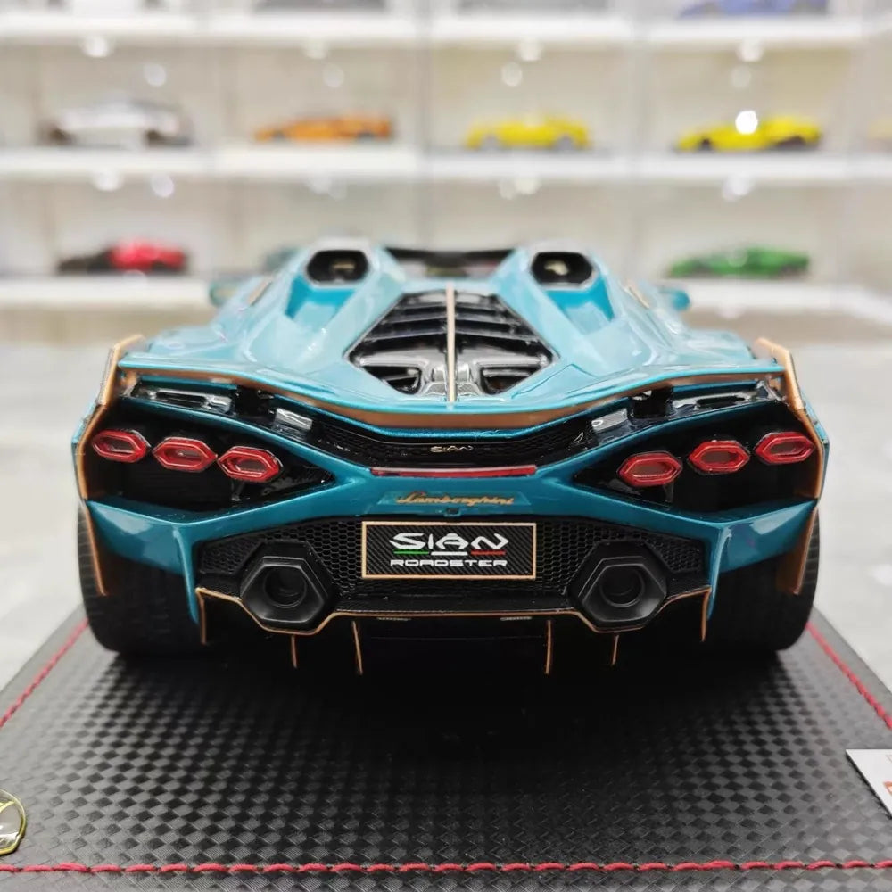 [MR Collection] 1:18 Lamborghini 2020 Sian Roadster Blue Model Car Resin