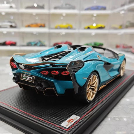 [MR Collection] 1:18 Lamborghini 2020 Sian Roadster Blue Model Car Resin