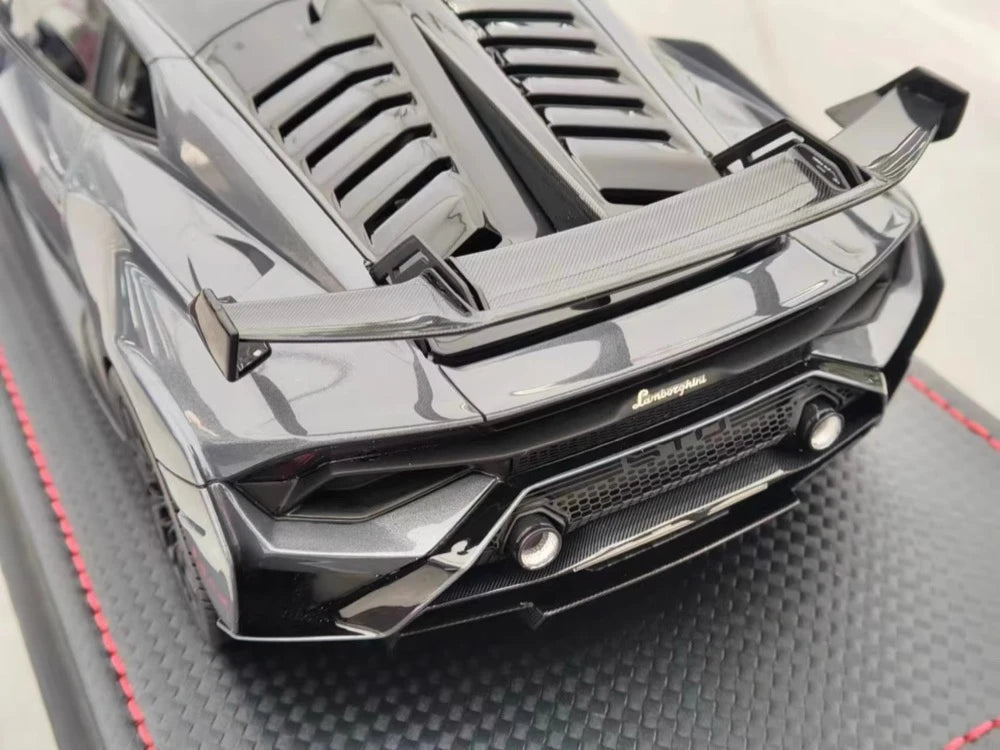 [MR Collection] 1:18 Lamborghini 2021 Huracan STO grigio modellino di auto resina