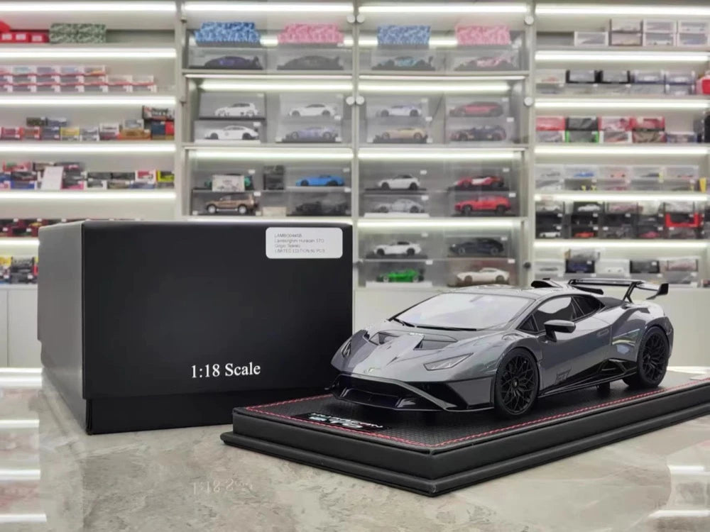 [MR Collection] 1:18 Lamborghini 2021 Huracan STO Gray Model Car Resin