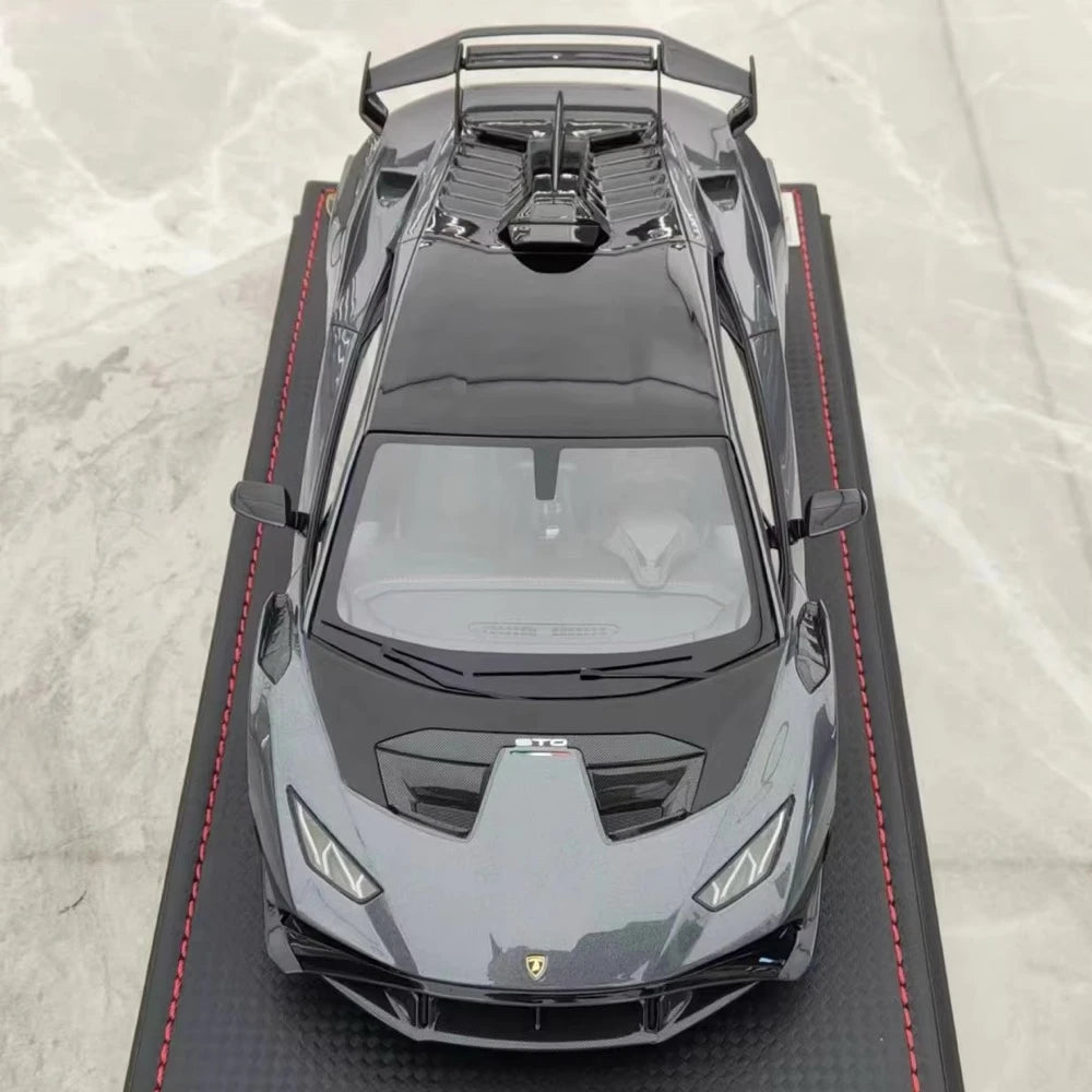 [MR Collection] 1:18 Lamborghini 2021 Huracan STO Gray Model Car Resin