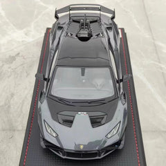 [MR Collection] 1:18 Lamborghini 2021 Huracan STO grigio modellino di auto resina