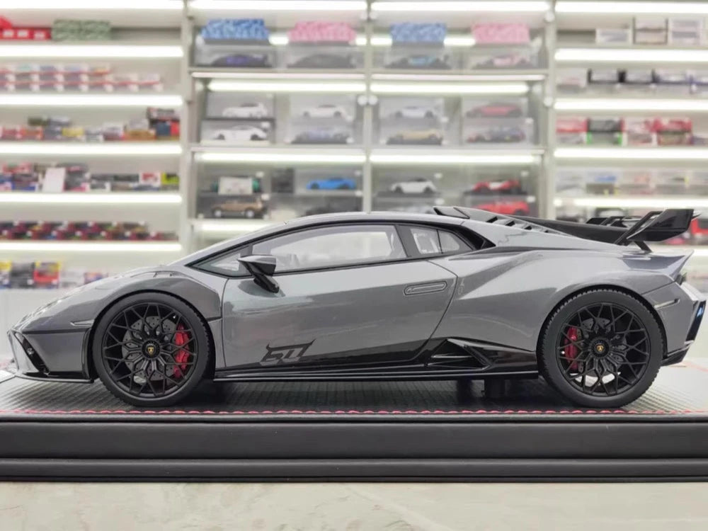 [MR Collection] 1:18 Lamborghini 2021 Huracan STO Gray Model Car Resin