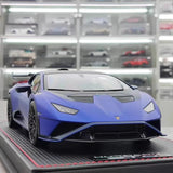 [MR Collection] 1:18 Lamborghini 2021 Huracan STO blauw modelauto Hars