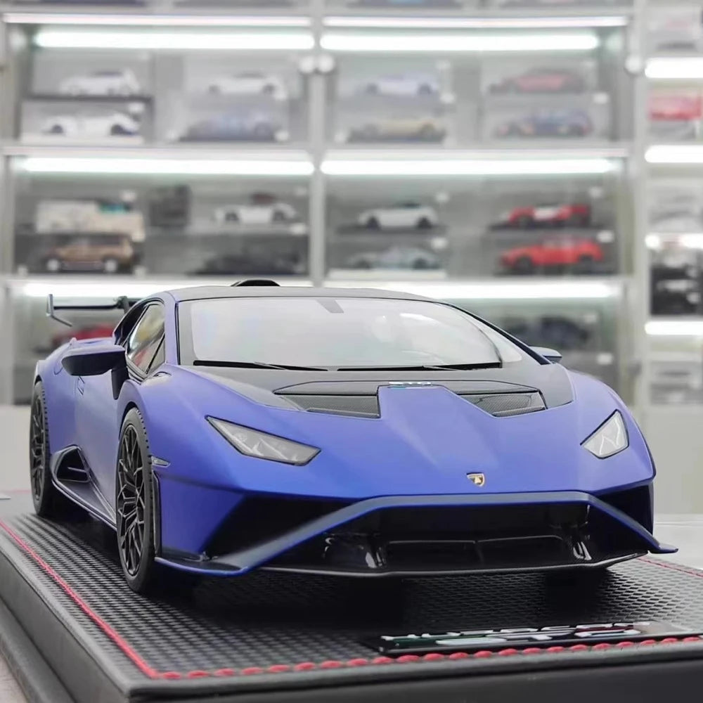 [MR Collection] 1:18 Lamborghini 2021 Huracan STO Blue Model Car Resin
