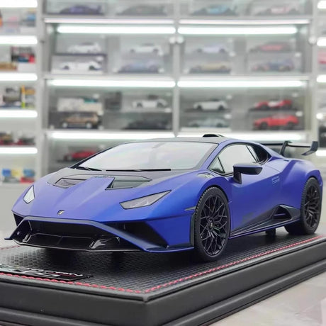 [MR collection] 1:18 Lamborghini 2021 Huracan STO bleu voiture miniature Resin