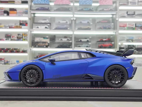 [MR collection] 1:18 Lamborghini 2021 Huracan STO bleu voiture miniature Resin