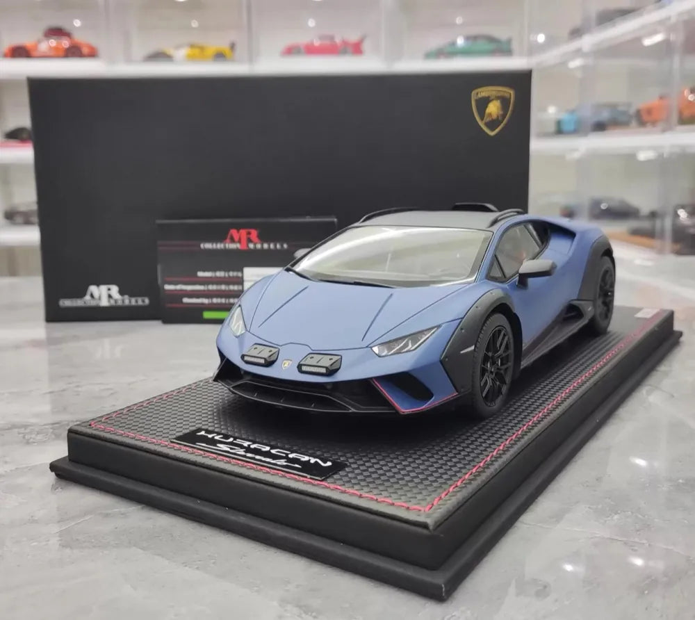 [MR collection] 1:18 Lamborghini 2022 Huracan Sterrato bleu voiture miniature Resin