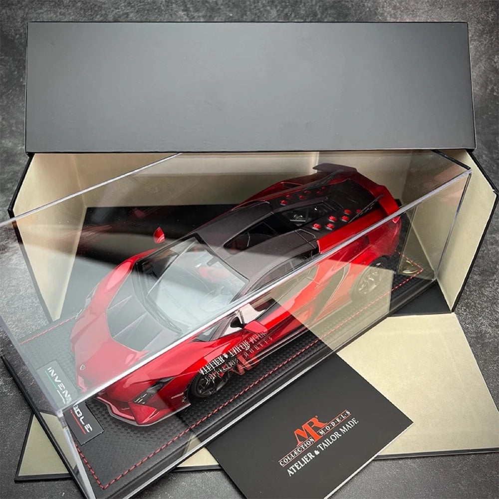 [MR Collection] 1:18 Lamborghini 2023 Invencible Coupe rosso modellino di auto resina