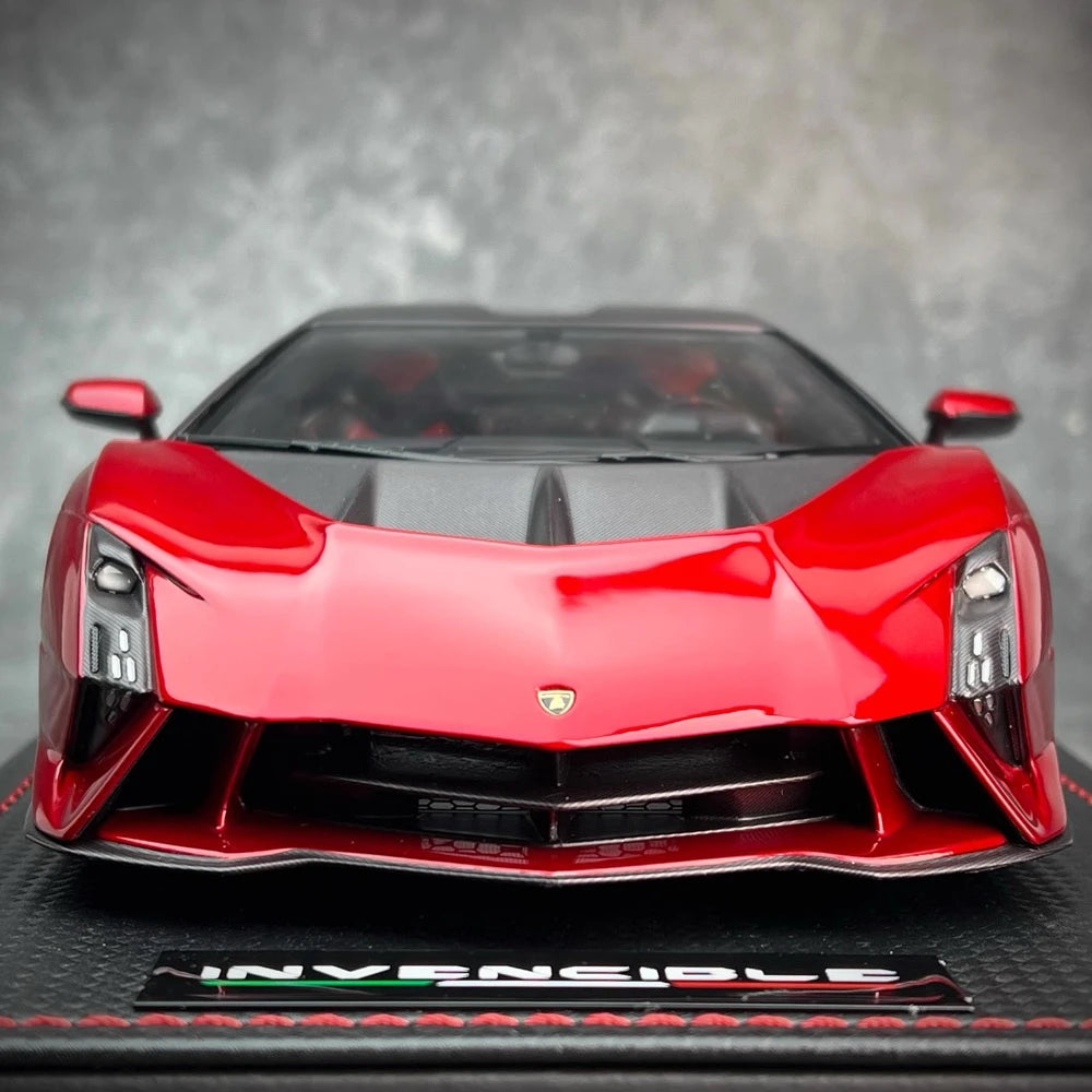 [MR Collection] 1:18 Lamborghini 2023 Invencible Coupe rosso modellino di auto resina
