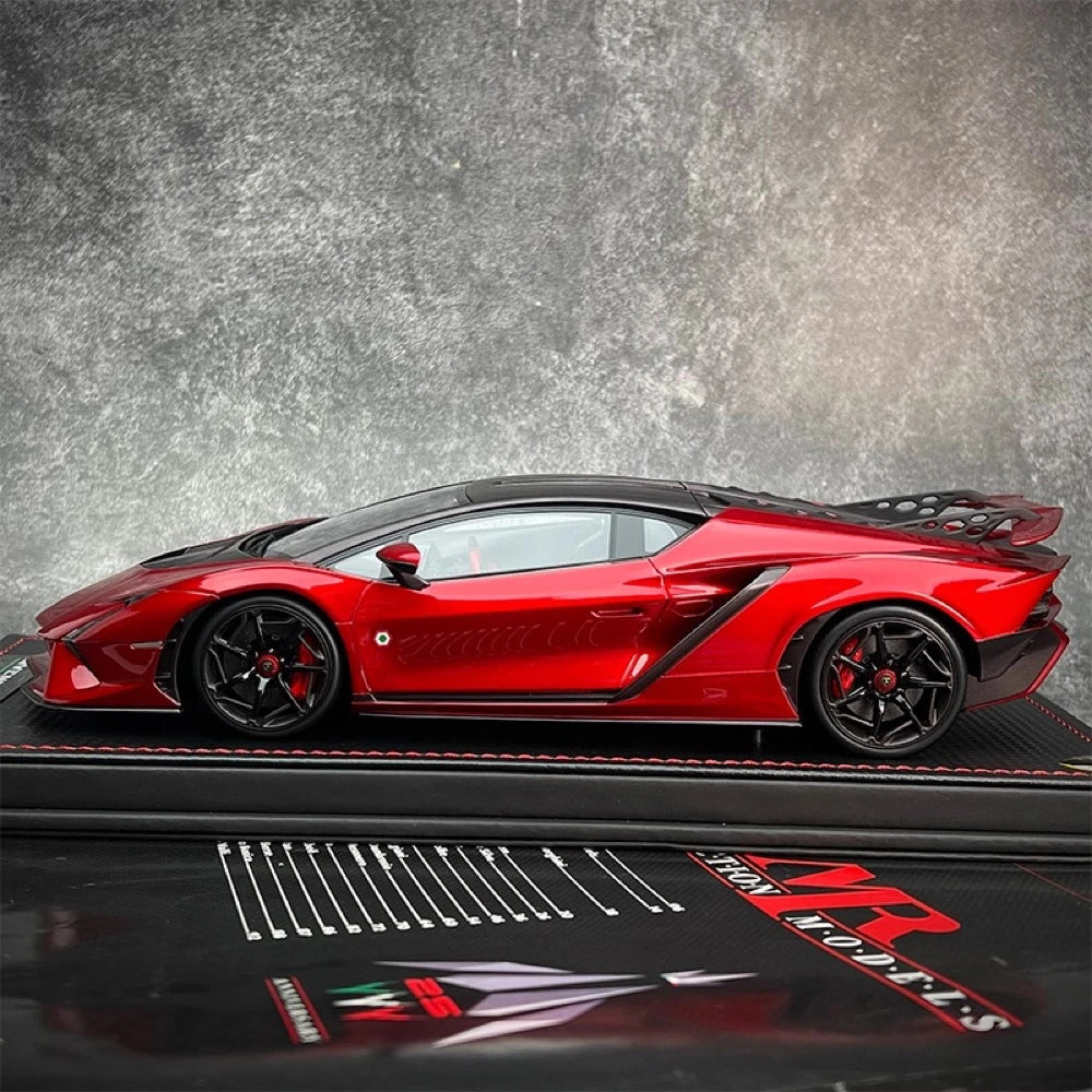 [MR Collection] 1:18 Lamborghini 2023 Invencible Coupe rosso modellino di auto resina