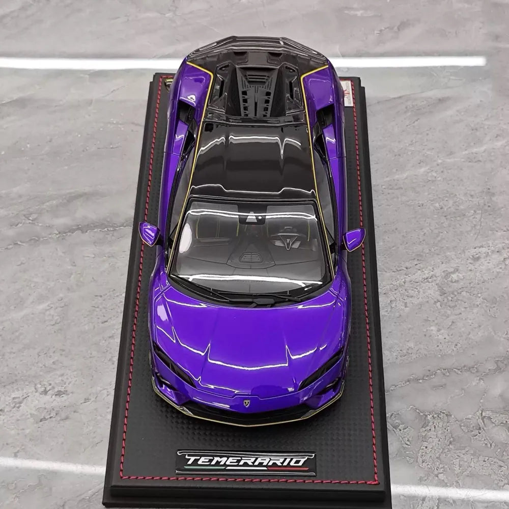 [MR Collection] 1:18 Lamborghini 2024 Temerario AP Purple Model Car Resin
