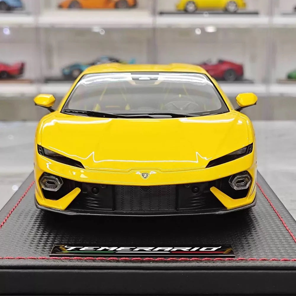 [MR Collection] 1:18 Lamborghini 2024 Temerario AP giallo modellino di auto resina
