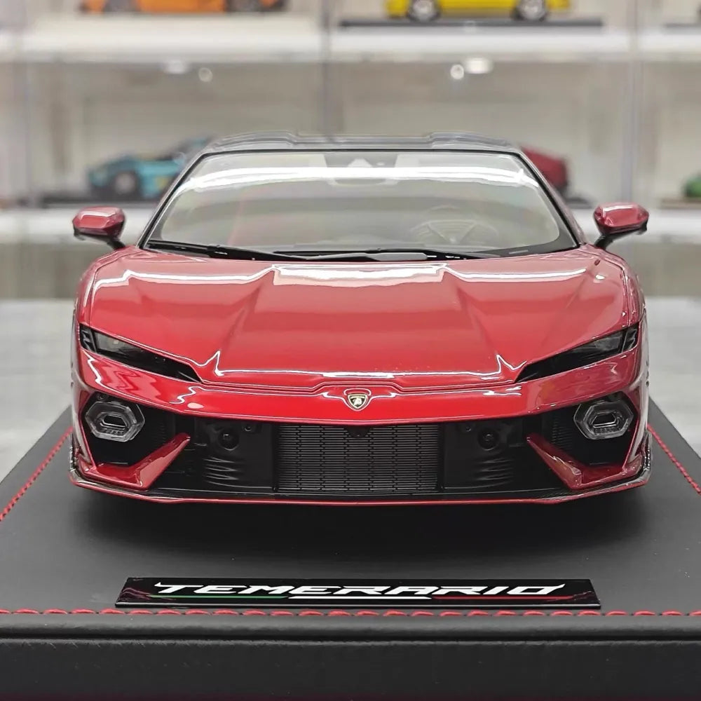 [MR Collection] 1:18 Lamborghini 2024 Temerario rosso modellino di auto resina