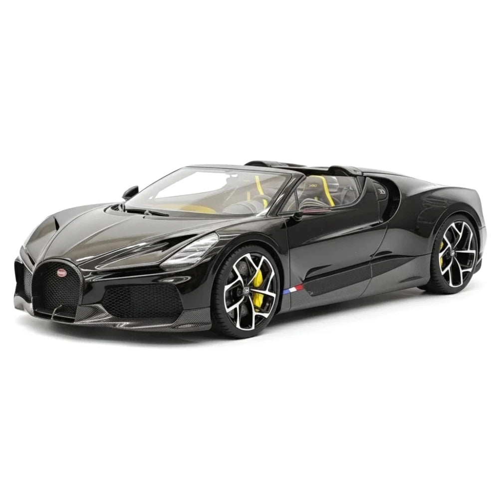 [MR Collection] 1:18 Bugatti W16 Mistral Roadster Black Model Car Resin