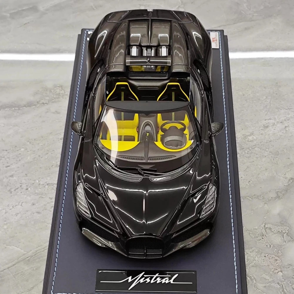 [MR Collection] 1:18 Bugatti W16 Mistral Roadster Black Model Car Resin