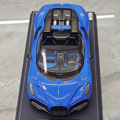 [MR Collection] 1:18 Bugatti W16 Mistral Roadster Blue Model Car Resin