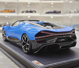 [MR Collection] 1:18 Bugatti W16 Mistral Roadster Blue Model Car Resin