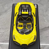 [MR Collection] 1:18 Bugatti W16 Mistral Roadster Yellow Model Car Resin
