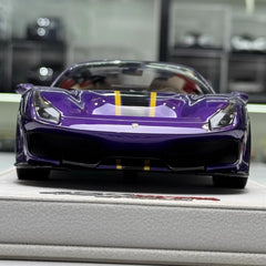 [MR Collection] 1:18 Ferrari 2018 488 Pista viola modellino di auto resina