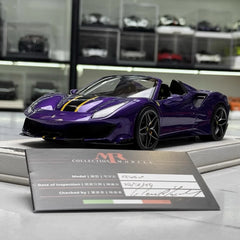 [MR Collection] 1:18 Ferrari 2018 488 Pista viola modellino di auto resina