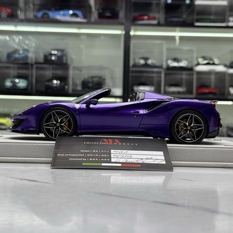 [MR Collection] 1:18 Ferrari 2018 488 Pista paars modelauto Hars