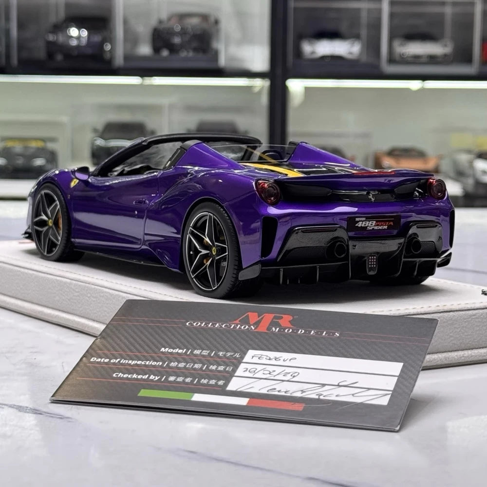 [MR Collection] 1:18 Ferrari 2018 488 Pista Purple Model Car Resin