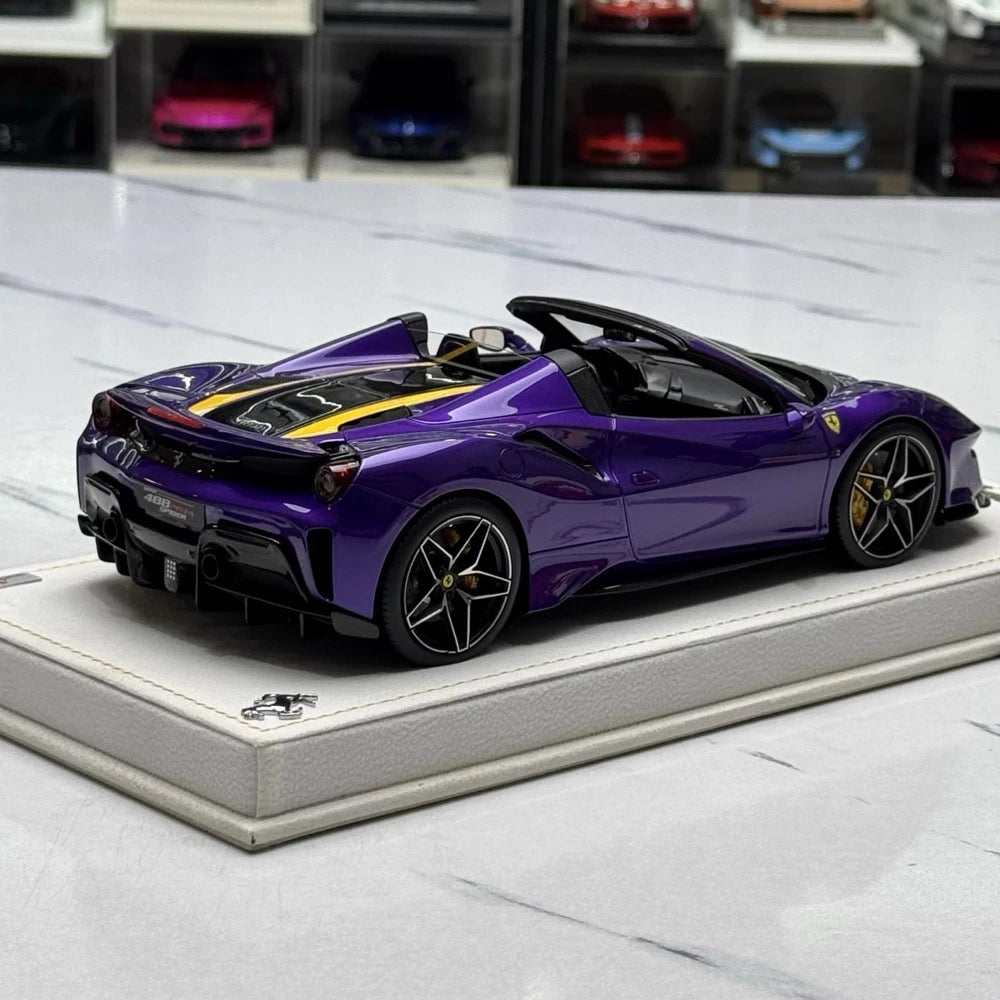 [MR Collection] 1:18 Ferrari 2018 488 Pista viola modellino di auto resina