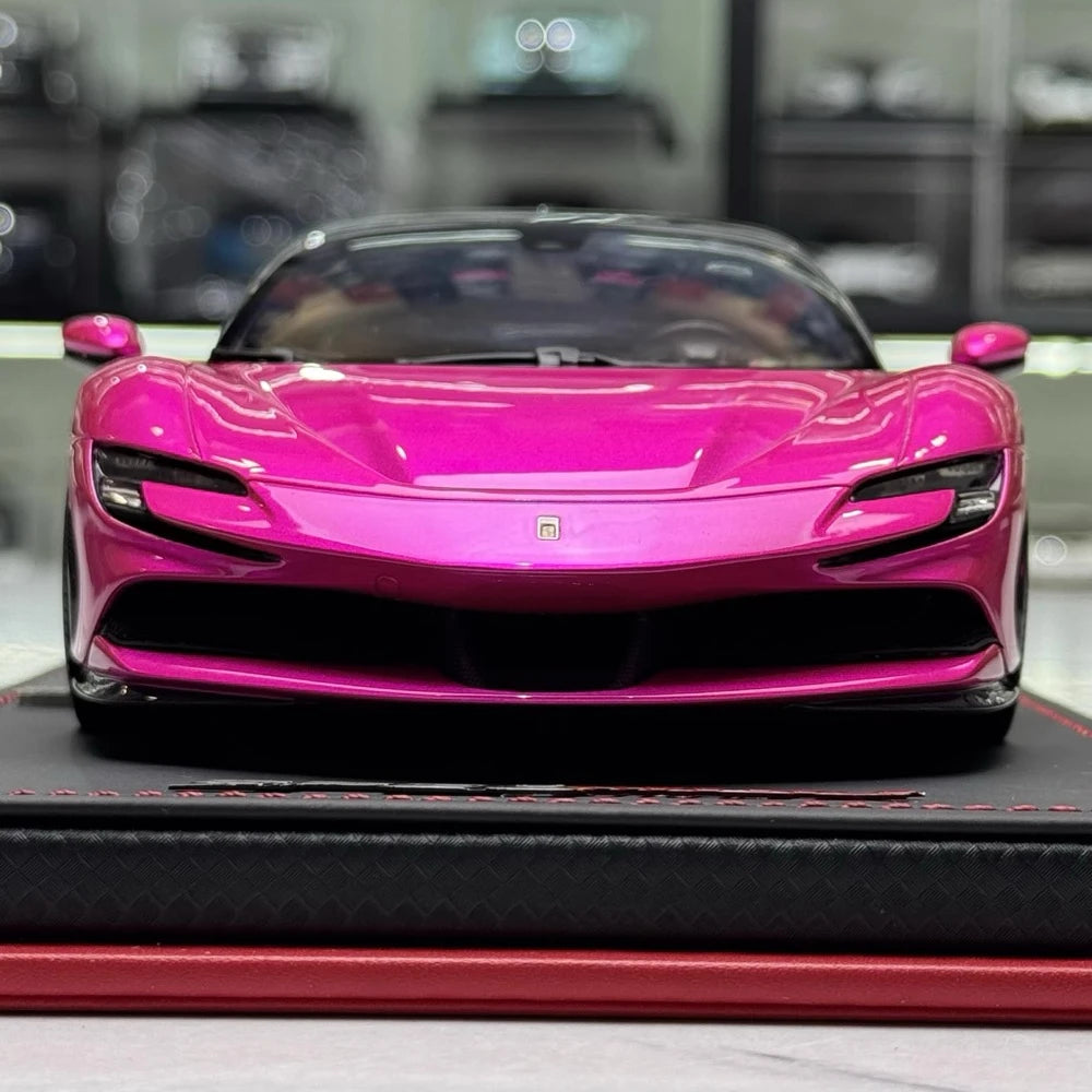 [MR Collection] 1:18 Ferrari 2019 SF90 Stradale Purple Model Car Resin