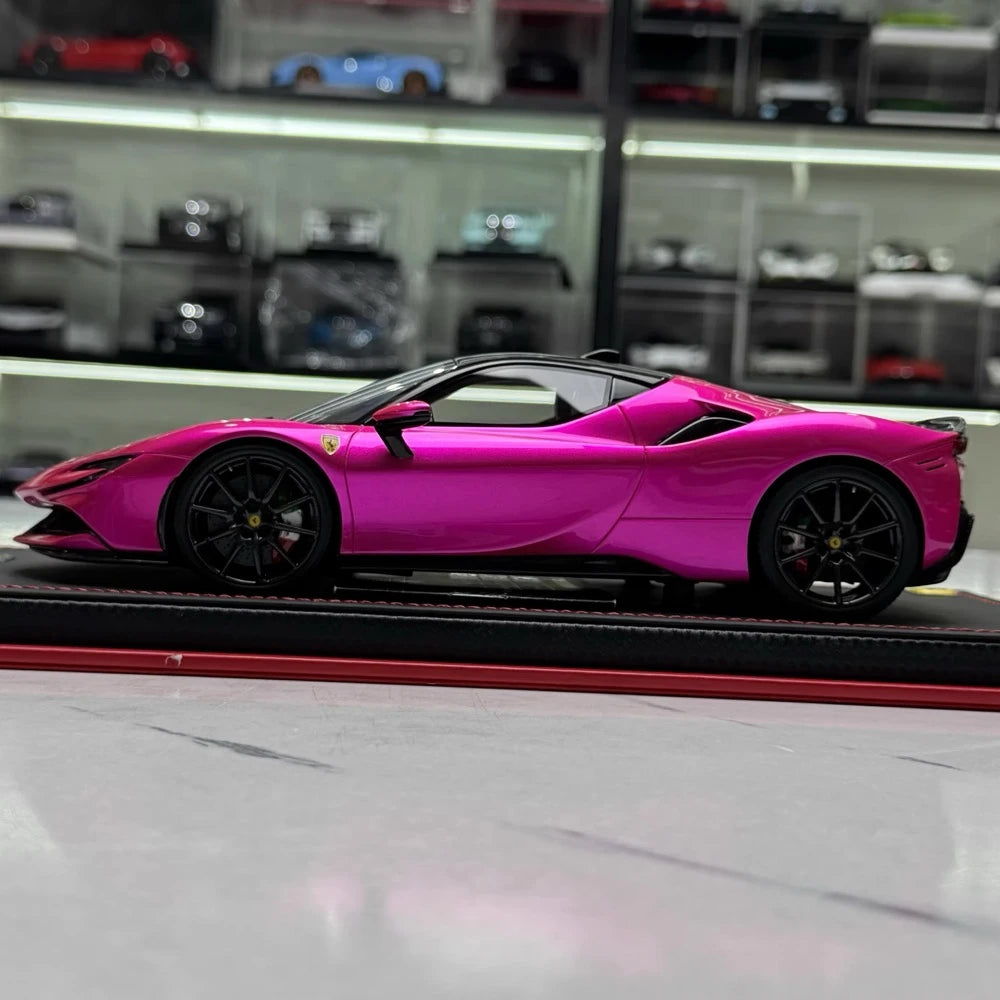 [MR Collection] 1:18 Ferrari 2019 SF90 Stradale Purple Model Car Resin