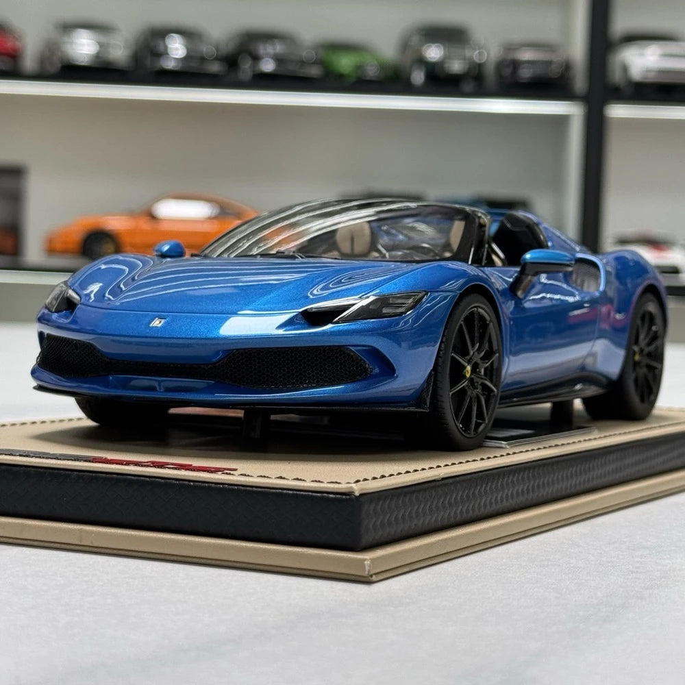 [MR Collection] 1:18 Ferrari 2023 296 GTS Blue Model Car Resin