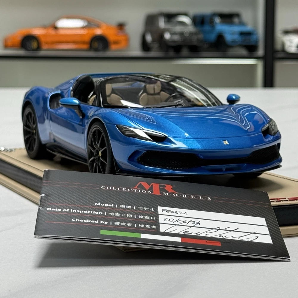 [MR Collection] 1:18 Ferrari 2023 296 GTS Blue Model Car Resin