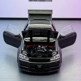 Nissan 1999 Skyline GT-R R34 zwart 1:24 – diecast displaymodel