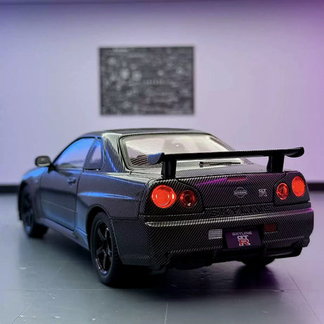 Nissan 1999 Skyline GT-R R34 zwart 1:24 – diecast displaymodel
