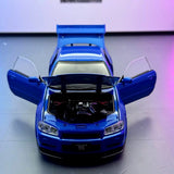 Nissan 1999 Skyline GT-R R34 blauw 1:24 – diecast displaymodel
