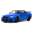 Nissan 1999 Skyline GT-R R34 blauw 1:24 – diecast displaymodel