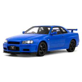 Nissan 1999 Skyline GT-R R34 blauw 1:24 – diecast displaymodel