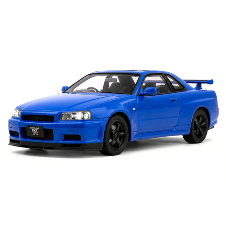 Nissan 1999 Skyline GT-R R34 blauw 1:24 – diecast displaymodel