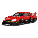 Nissan 1999 Skyline GT-R R34 LBWK rood #5 1:24 diecast displaymodel - aanzicht 3