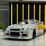 Nissan 1999 Skyline GT-R R34 LBWK wit #23 1:24 diecast displaymodel - aanzicht 1