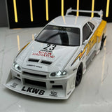Nissan 1999 Skyline GT-R R34 LBWK wit #23 1:24 diecast displaymodel - aanzicht 3