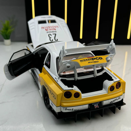 Nissan 1999 Skyline GT-R R34 LBWK wit #23 1:24 diecast displaymodel - aanzicht 8