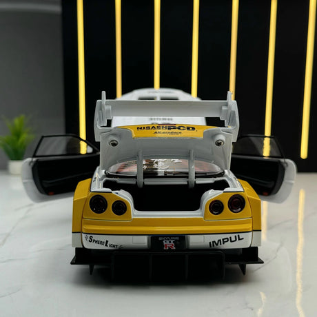 Nissan 1999 Skyline GT-R R34 LBWK wit #23 1:24 diecast displaymodel - aanzicht 9