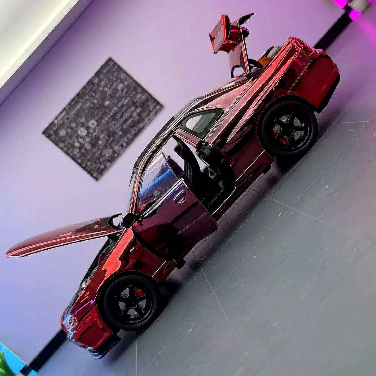 Nissan 1999 Skyline GT-R R34 Metallic rood 1:24 – diecast displaymodel