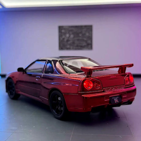Nissan 1999 Skyline GT-R R34 Metallic rood 1:24 – diecast displaymodel