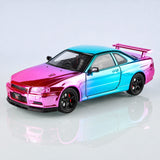 Nissan 1999 Skyline GT-R R34 roze Gradient 1:24 – diecast displaymodel