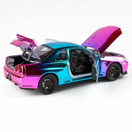 Nissan 1999 Skyline GT-R R34 roze Gradient 1:24 – diecast displaymodel