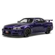 Nissan 1999 Skyline GT-R R34 paars 1:24 – modelauto van gegoten metaal voor display