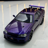 Nissan 1999 Skyline GT-R R34 paars 1:24 – diecast displaymodel