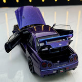 Nissan 1999 Skyline GT-R R34 paars 1:24 – diecast displaymodel